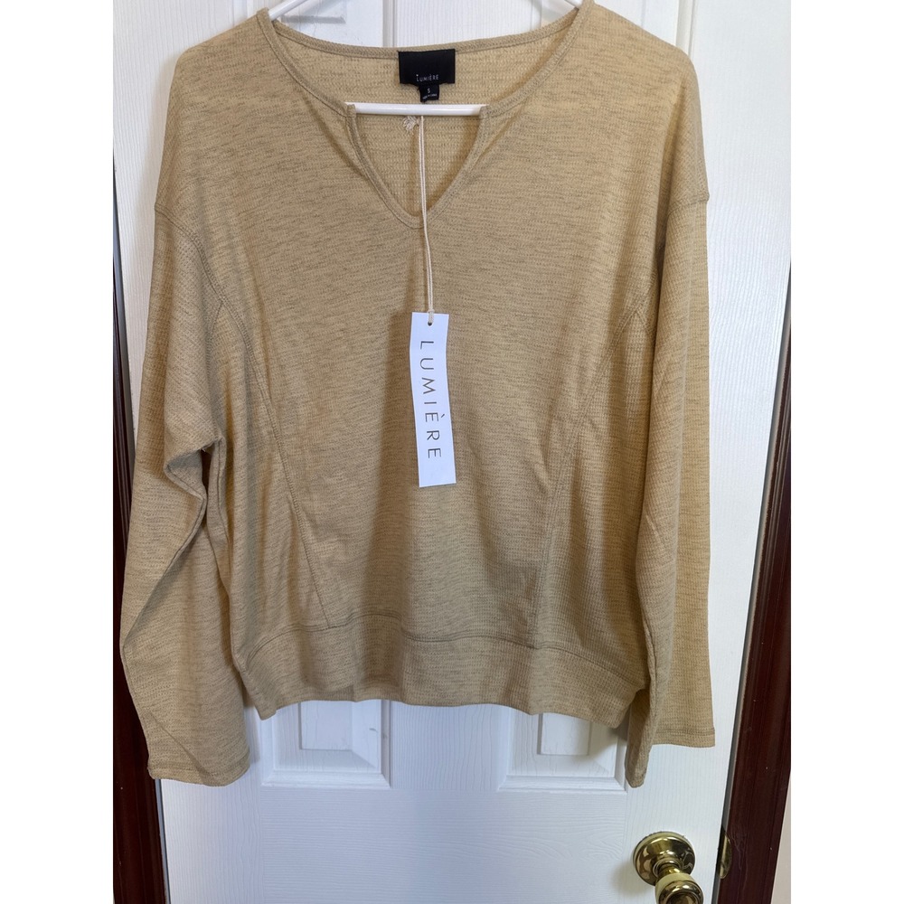 Lumiere V-Neck Long Sleeve Knit‎ Top Casual Pullover Sweater Small